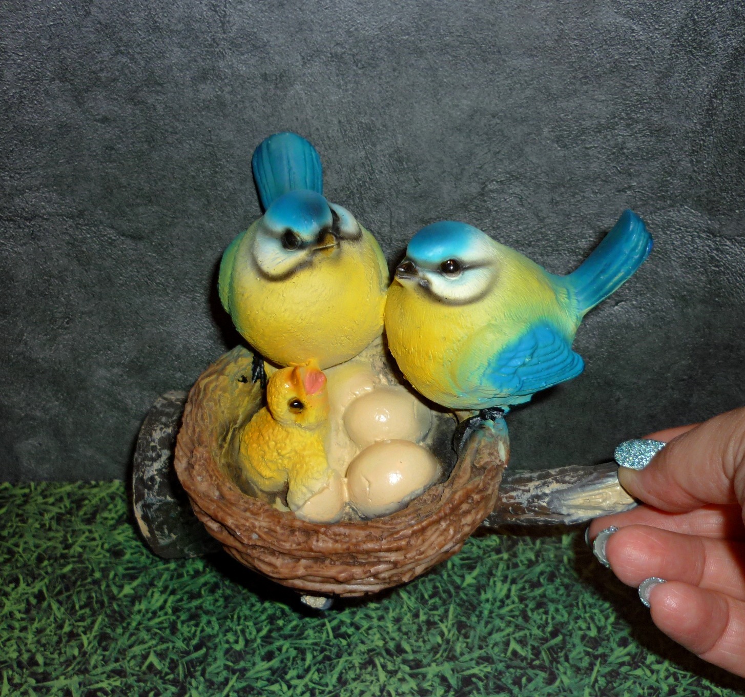 Фотография покупателя товара Подвесной декор "Гнездо с серыми птицами" 17х10х17см - Фото 5