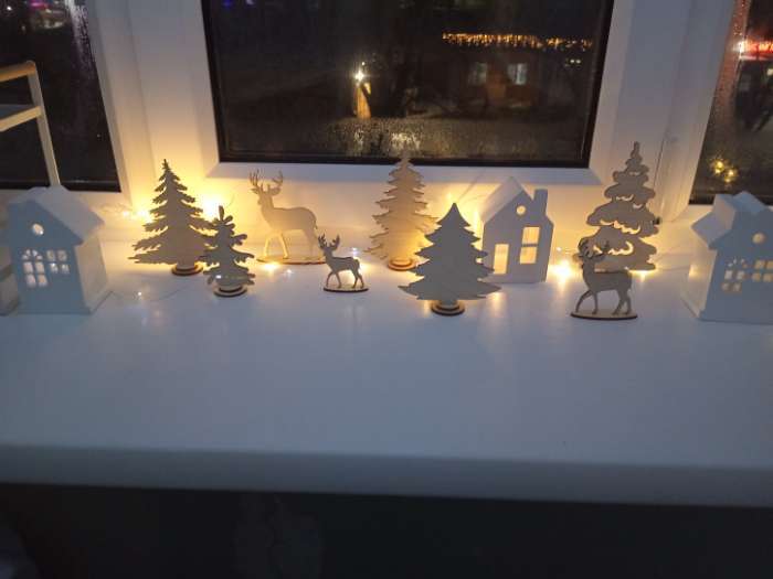 Фотография покупателя товара Набор фигурок «Ёлочки на подставке», 5 шт., заготовки для творчества - Фото 1