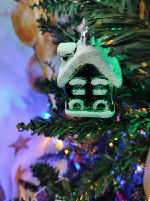 Фотография покупателя товара Ёлочные игрушки 3 шт. «Домик в снегу», 5.5×3.5 см, МИКС - Фото 1