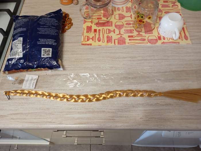 Фотография покупателя товара Коса на резинке «Блондинка», длина 70 см - Фото 4