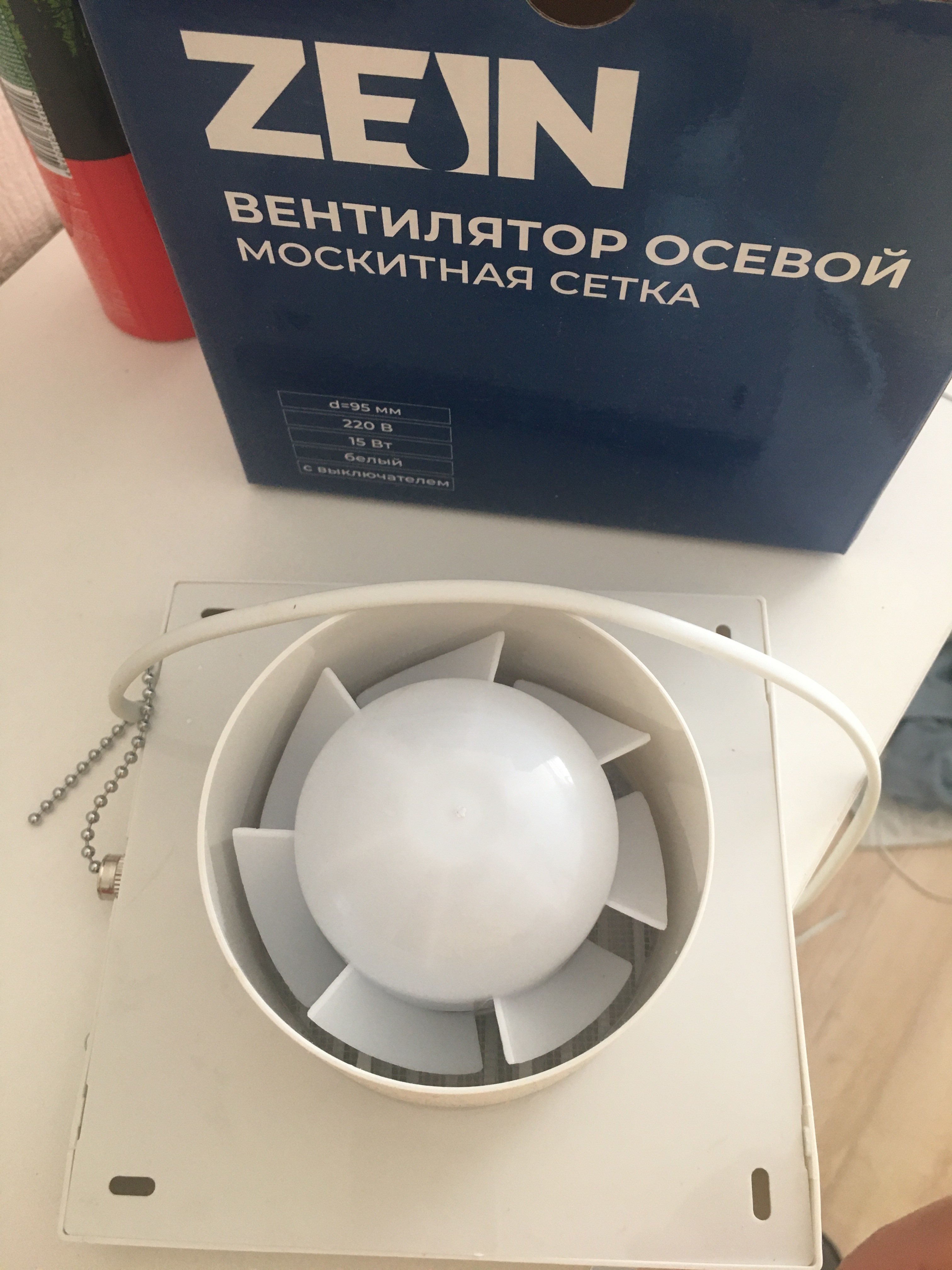 Фотография покупателя товара Вентилятор вытяжной ZEIN LOF-03, d=100 мм, 220 В, 15 Вт, сетка, шнурковый выключатель, белый - Фото 1