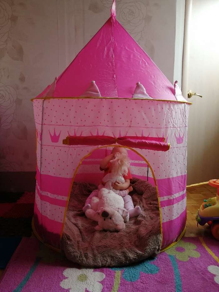 Фотография покупателя товара Палатка детская игровая «Шатёр», розового цвета - Фото 15