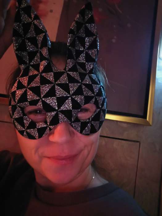 Фотография покупателя товара Карнавальная маска «Зайка», цвет серебряный - Фото 1