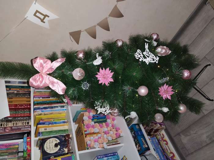 Фотография покупателя товара Ёлочные игрушки «Фейерверк», шары новогодние, d=5.5 см, набор 4 шт., розовый - Фото 3