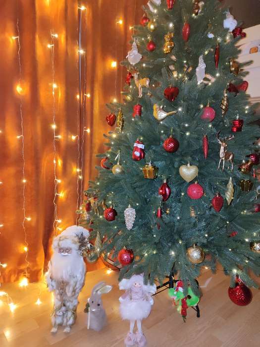 Фотография покупателя товара Ёлочные игрушки 8 шт. «Зимнее волшебство. Ассорти» пластик, золото/красный - Фото 5