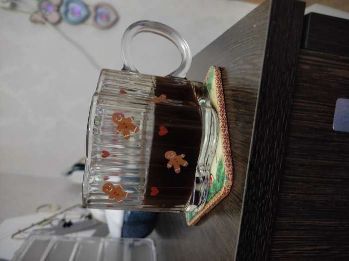 Фотография покупателя товара Кружка стеклянная «Барашки», 260 мл - Фото 3