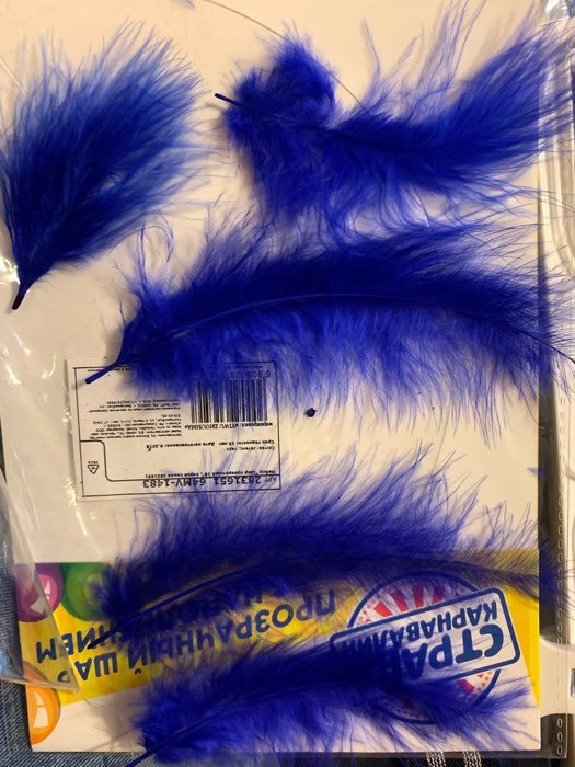 Фотография покупателя товара Шар воздушный 18" прозрачный, перья синие - Фото 1