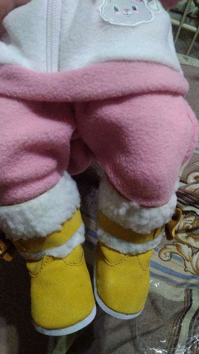 Фотография покупателя товара Сапоги для куклы на молнии «Бантик», длина подошвы: 7 см, цвет розовый - Фото 1
