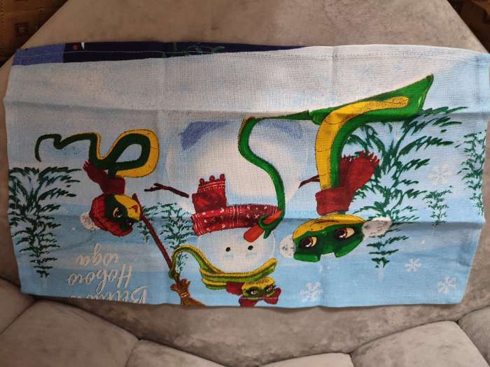 Фотография покупателя товара Набор полотенец Доляна «Счастливого нового года» 28×46 см - 6 шт., 100% хл, рогожка 164 г/м² - Фото 2