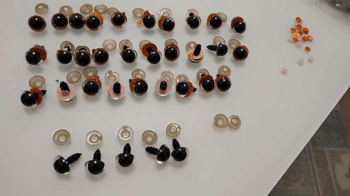 Фотография покупателя товара Глаза винтовые с заглушками, «Блёстки» набор 34 шт., размер 1 шт: 1,4 см, цвет коричневый - Фото 6