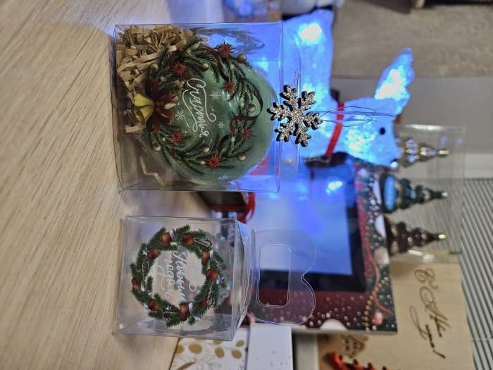 Фотография покупателя товара Коробка подарочная новогодняя складная ПВХ «Ёлочка» 7×7×7 см - Фото 2