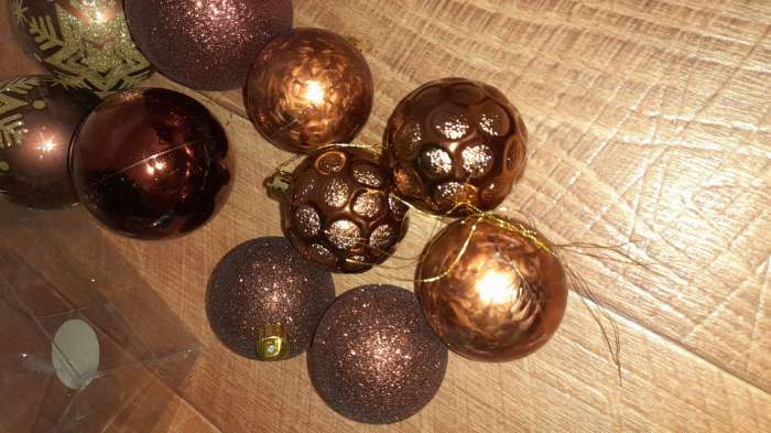 Фотография покупателя товара Ёлочные игрушки «Марокко», шары новогодние, набор d=6 см, 6 шт., коричневый - Фото 5