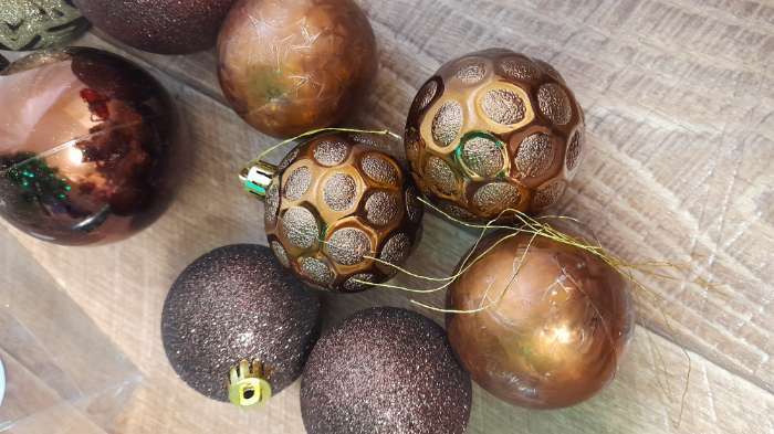 Фотография покупателя товара Ёлочные игрушки «Марокко», шары новогодние, набор d=6 см, 6 шт., коричневый - Фото 6