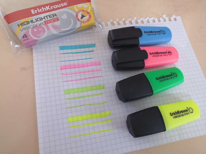Фотография покупателя товара Набор маркеров текстовыделителей 4 цвета, 0.6-5.2 мм, ErichKrause Mini, футляр, микс - Фото 1
