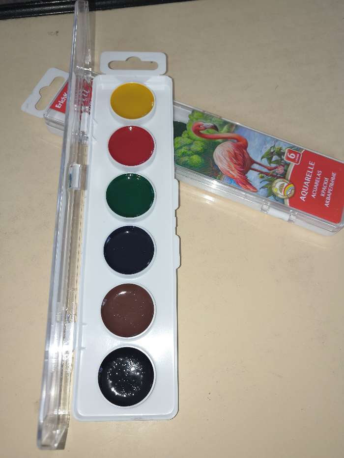 Фотография покупателя товара Акварель 6 цветов ErichKrause ArtBerry, в пластиковой коробке, с УФ-защитой, европодвес, без кисти - Фото 1