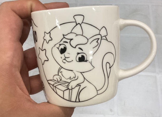 Фотография покупателя товара Кружка под раскраску на новый год «Снегурочка», 300 мл, набор для творчества - Фото 3