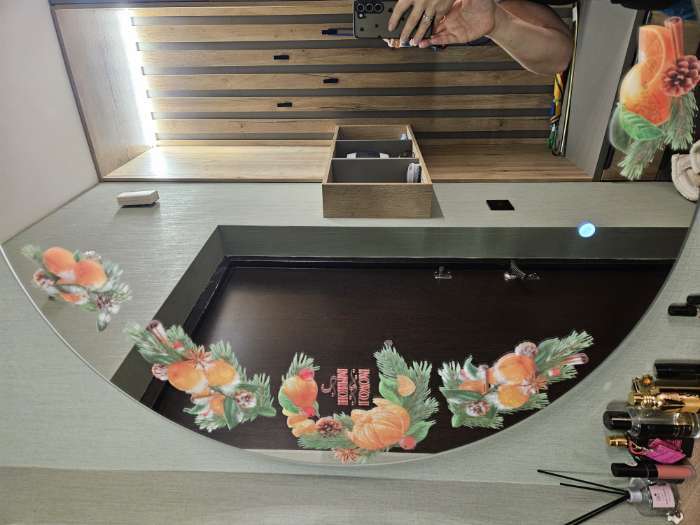 Фотография покупателя товара Наклейки на окна многоразовые «С Новым годом», 70 х 25 см - Фото 8