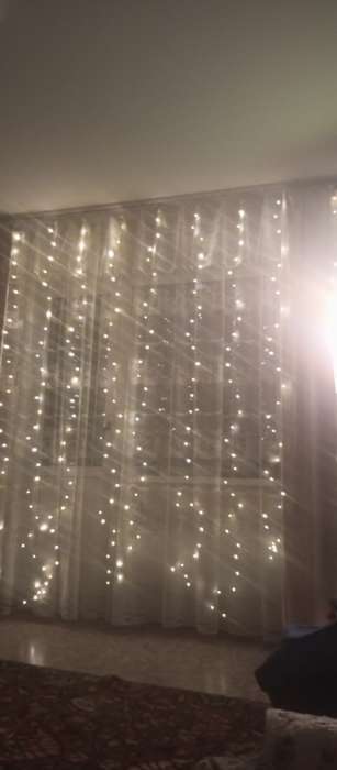 Фотография покупателя товара Гирлянда «Занавес» 2.8×3 м роса на крючках, с пультом, IP20, серебристая нить, 300 LED, свечение мульти, 8 режимов, USB - Фото 6