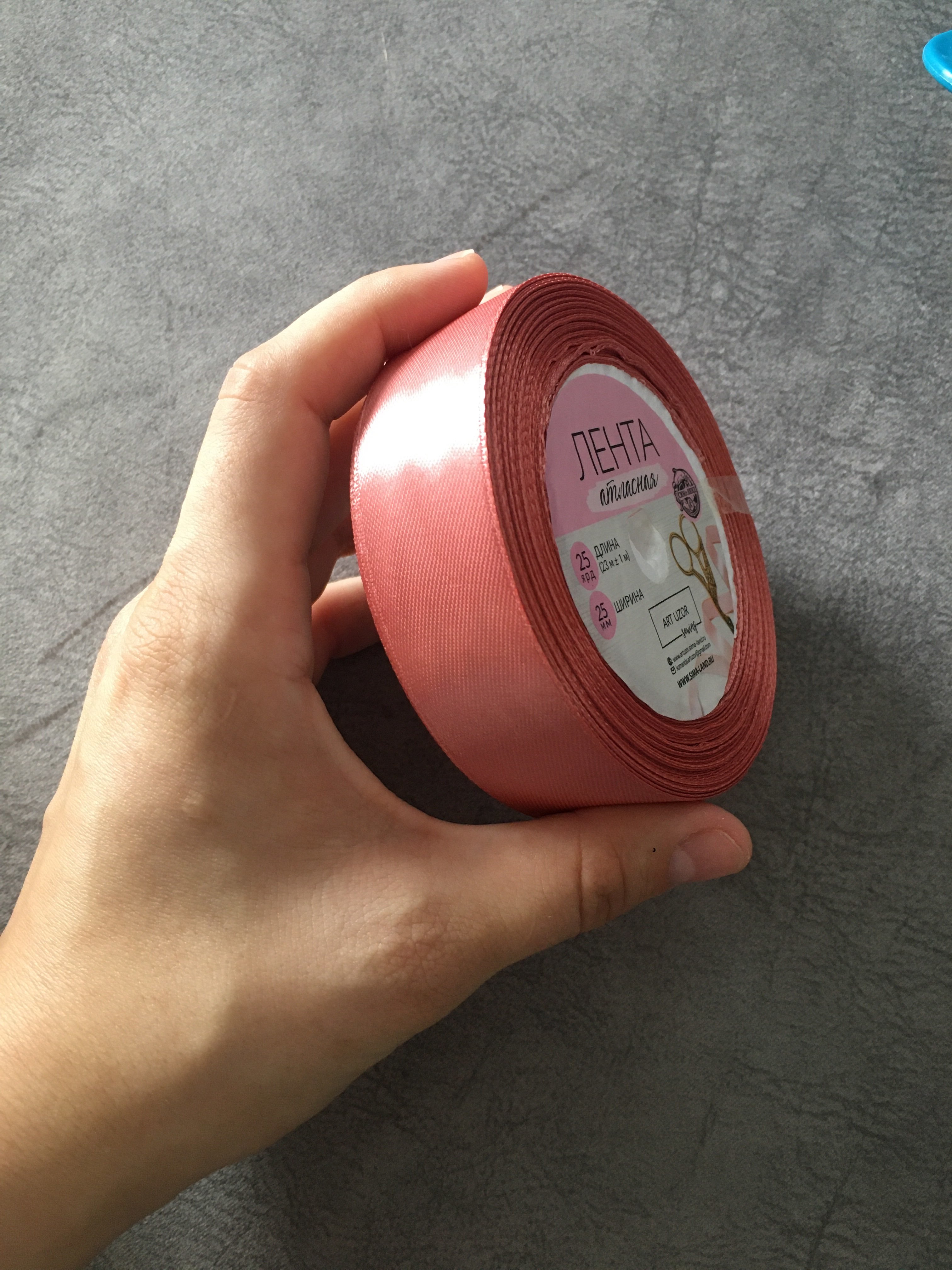 Фотография покупателя товара Лента атласная, 50 мм × 23 ± 1 м, цвет розовый антик №102 - Фото 6