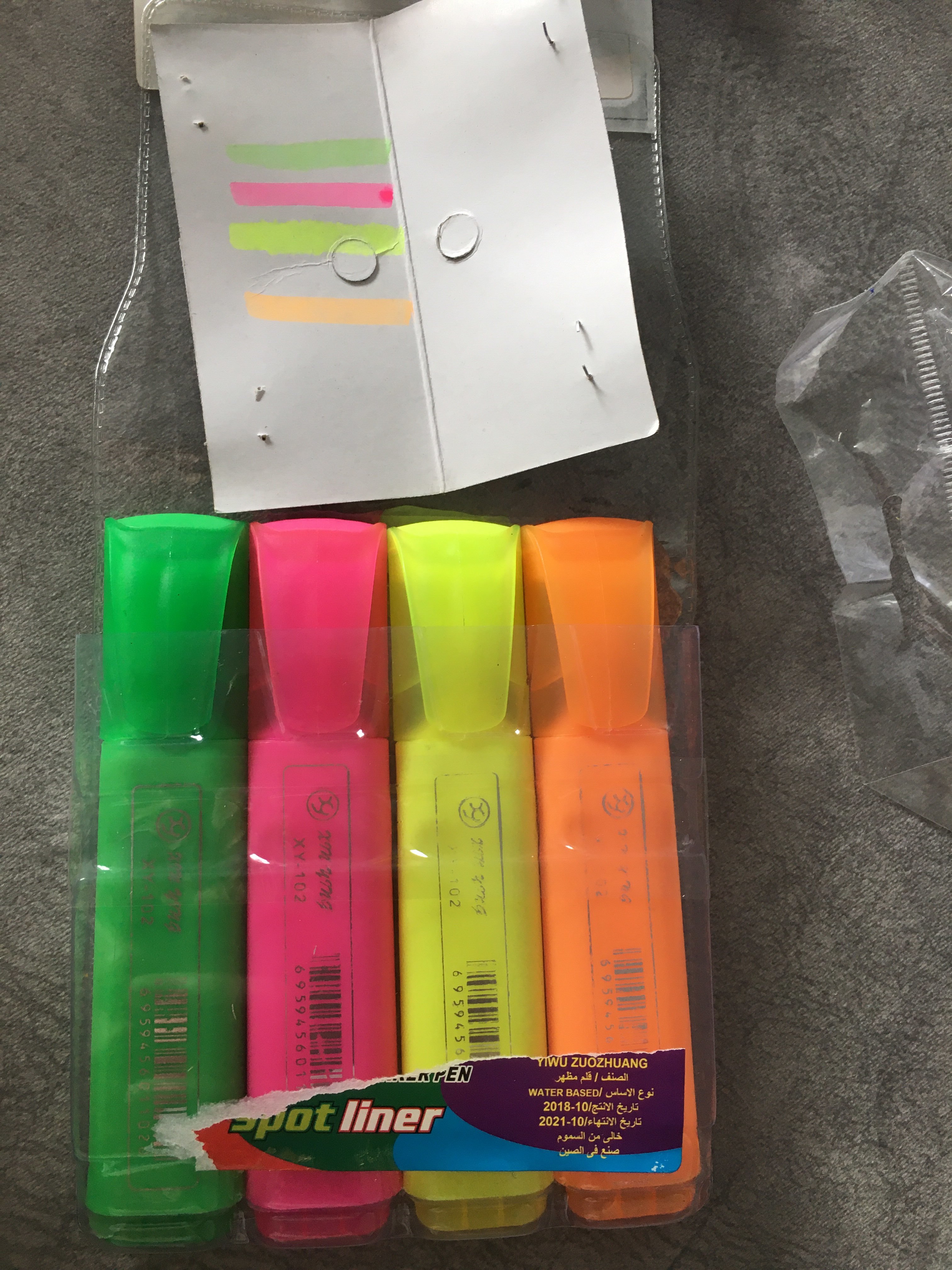 Фотография покупателя товара Набор маркеров-текстовыделителей, 4 цвета, 5 мм
