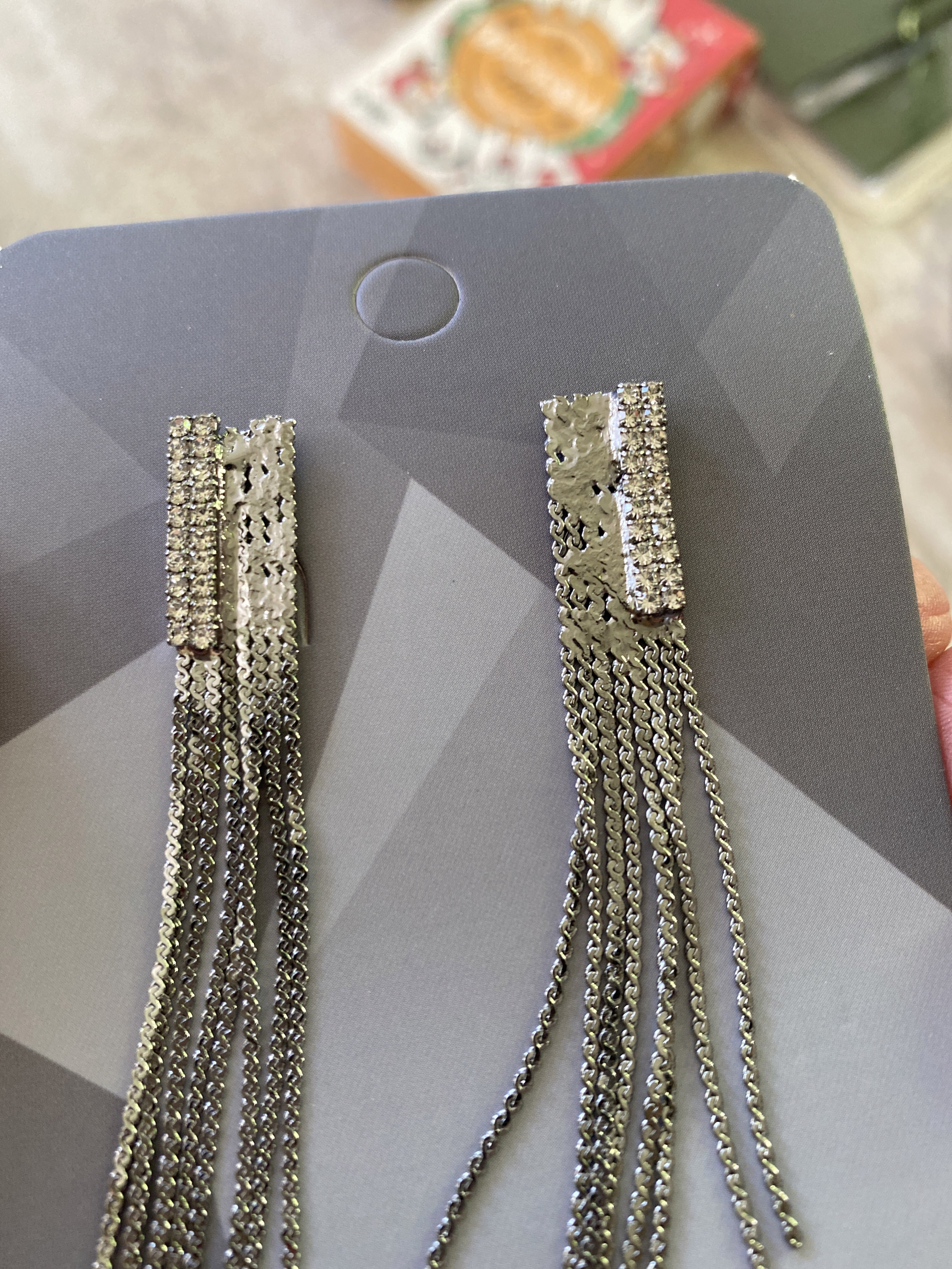 Фотография покупателя товара Серьги висячие «Голливуд» дождь, цвет серый, 7.5 см - Фото 5