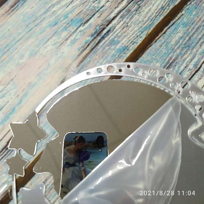 Фотография покупателя товара Зеркало настенное, наклейки интерьерные, зеркальные, декор на стену, панно 22 х 19 см