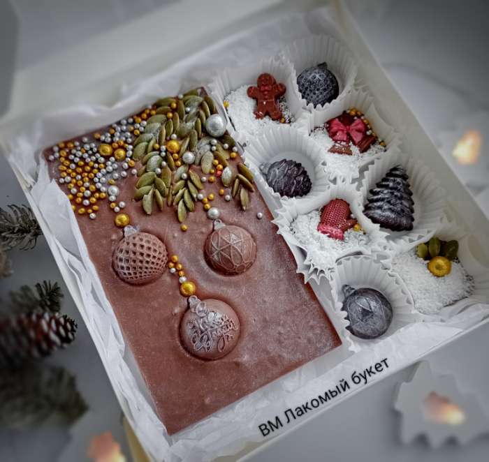 Фотография покупателя товара Форма для шоколада «Дольки», пластик, 26.5×21×1 см, 2 ячейки 17.5×10.5, прозрачная - Фото 1