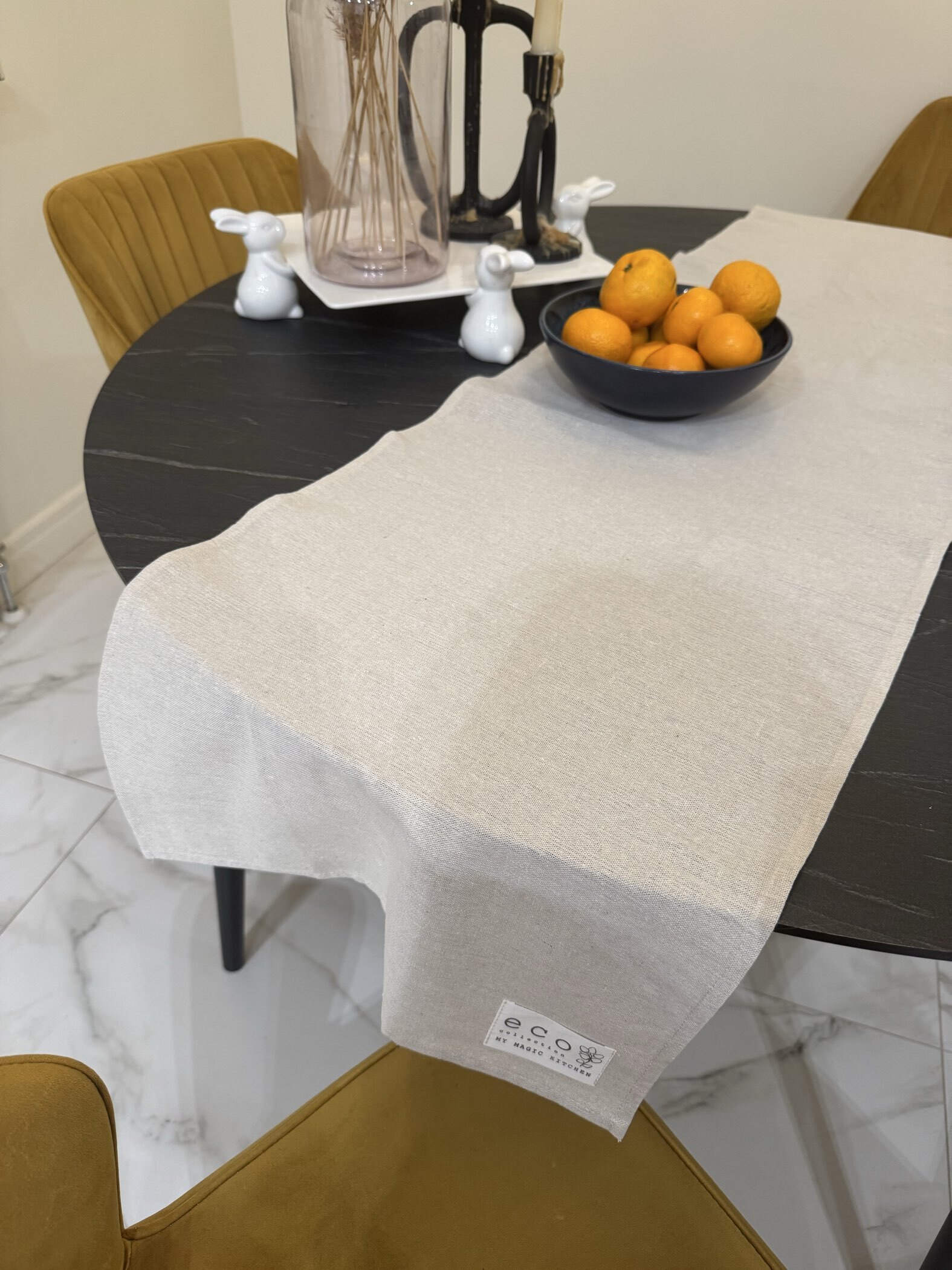 Фотография покупателя товара Дорожка на стол Доляна My magic kitchen, 40×149 ±2 см, рогожка, хлопок 160 г/м² - Фото 1