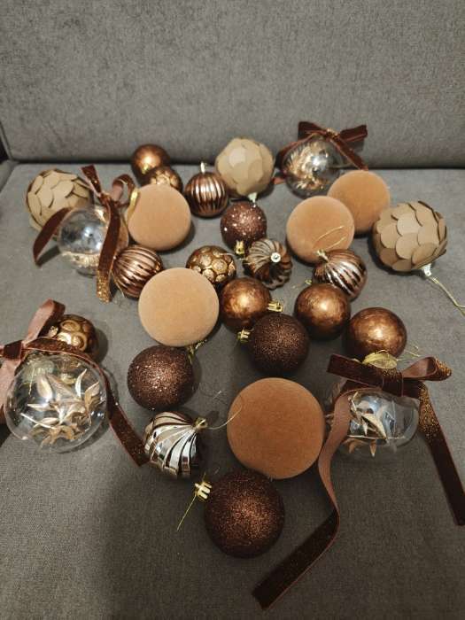 Фотография покупателя товара Ёлочные игрушки «Марокко», шары новогодние, набор d=6 см, 6 шт., коричневый - Фото 1