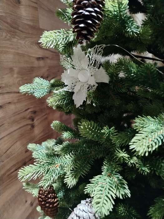 Фотография покупателя товара Ёлочные игрушки 2 шт. «Зимнее волшебство. Снежный цветок» пластик, 15 см, белый - Фото 2