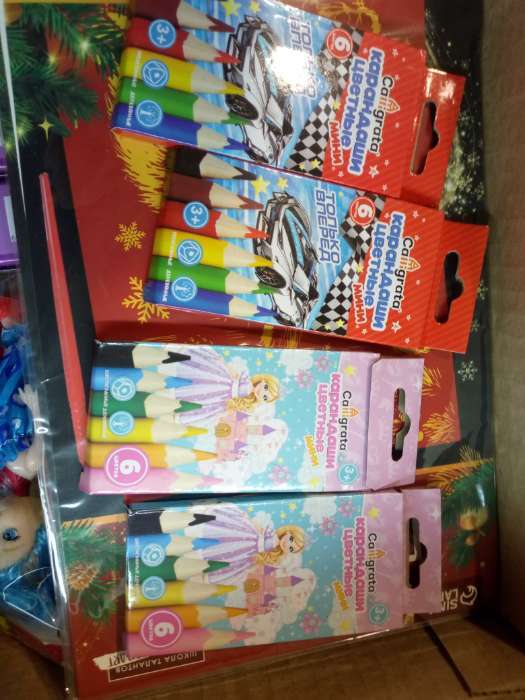 Фотография покупателя товара Карандаши Calligrata «Машинка», цветные, 6 цветов, мини - Фото 1