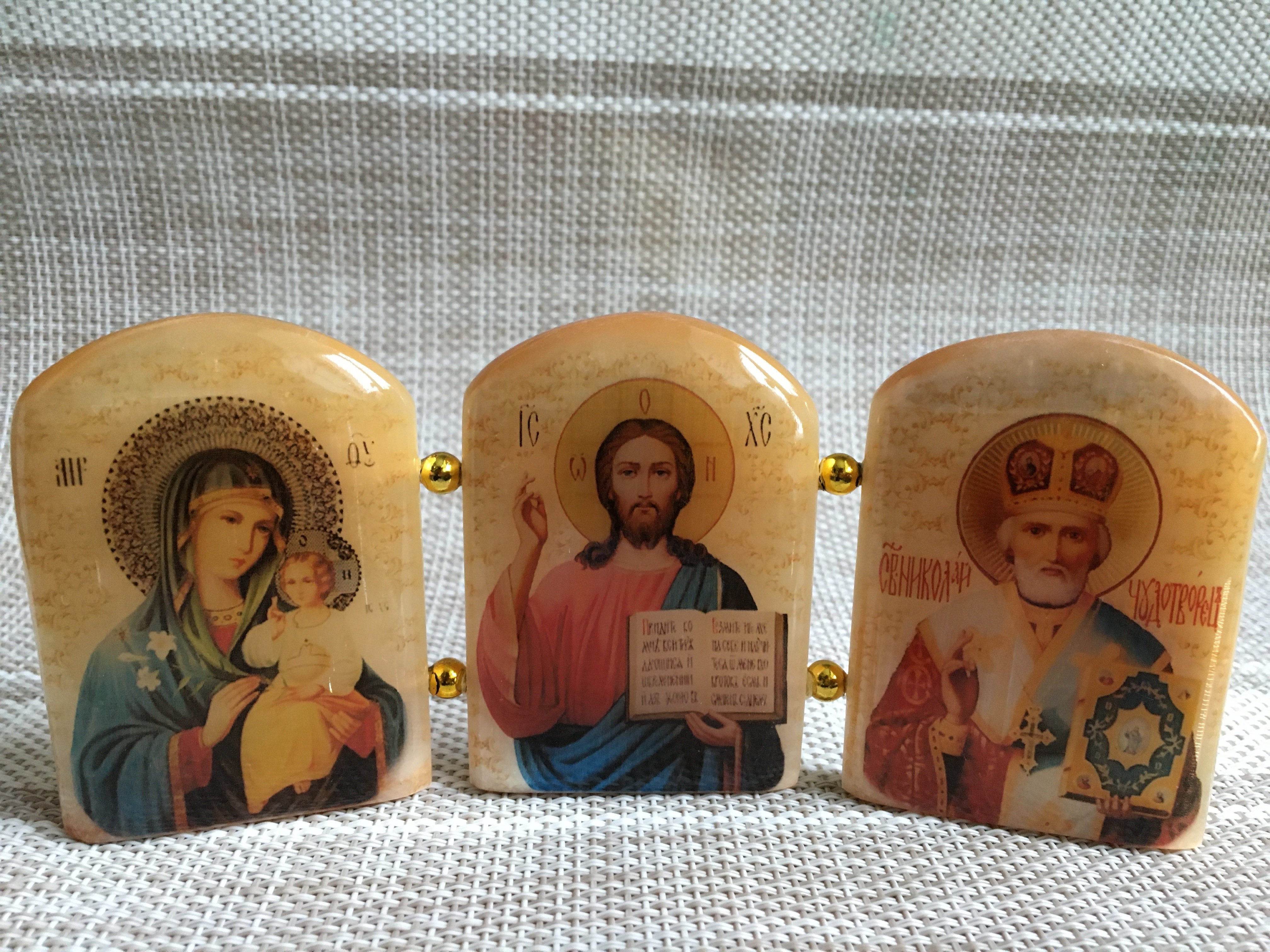 Фотография покупателя товара Триптих православный, 12×6,5×1 см, селенит