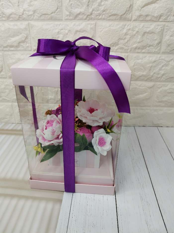 Фотография покупателя товара Коробка подарочная для цветов с вазой и PVC окнами складная, упаковка, «With love», 16 х 23 х 16 см - Фото 15