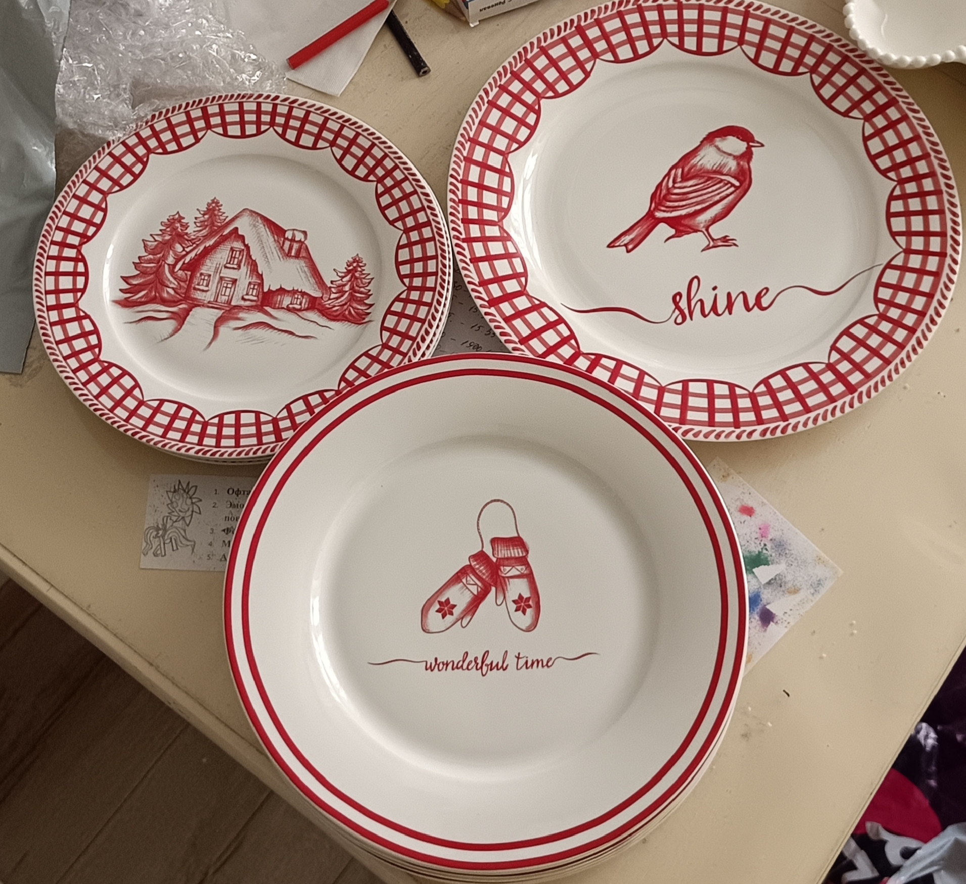 Фотография покупателя товара Тарелка новогодняя SL Home «Прекрасное время», постановочная, d=27 см, фарфор, белая, красная - Фото 4