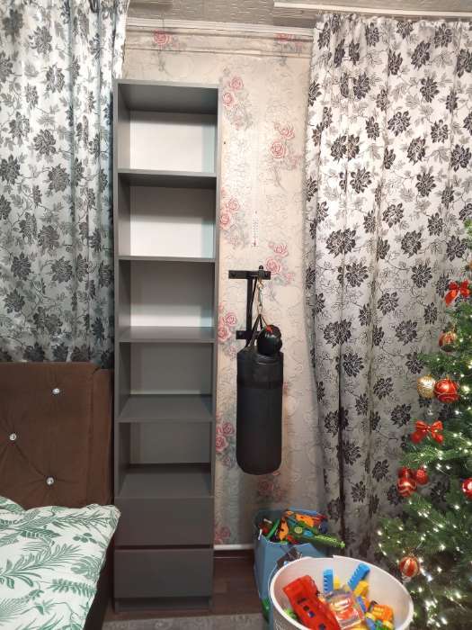 Фотография покупателя товара Шкаф - стеллаж «Клик Мебель. Мадера», 2 ящика, 400×350×2100 мм, цвет белый - Фото 3