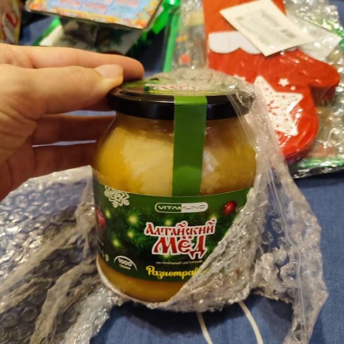 Фотография покупателя товара Новогодний мёд Алтайский Разнотравье Vitamuno, ветка, 1000 г - Фото 6
