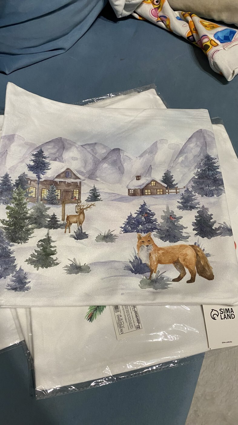 Фотография покупателя товара Наволочка декоративная новогодняя «Этель. Зима», 40×40 см, велюр - Фото 1