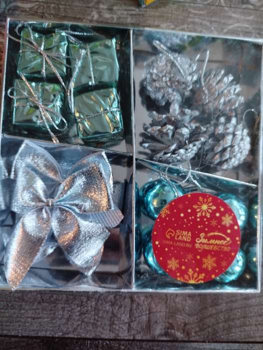 Фотография покупателя товара Ёлочные игрушки «Сюрприз», шары новогодние, набор 16 шт. (4 колокол, 4 шара, 4 звезды, 4 банта), золотистый - Фото 1