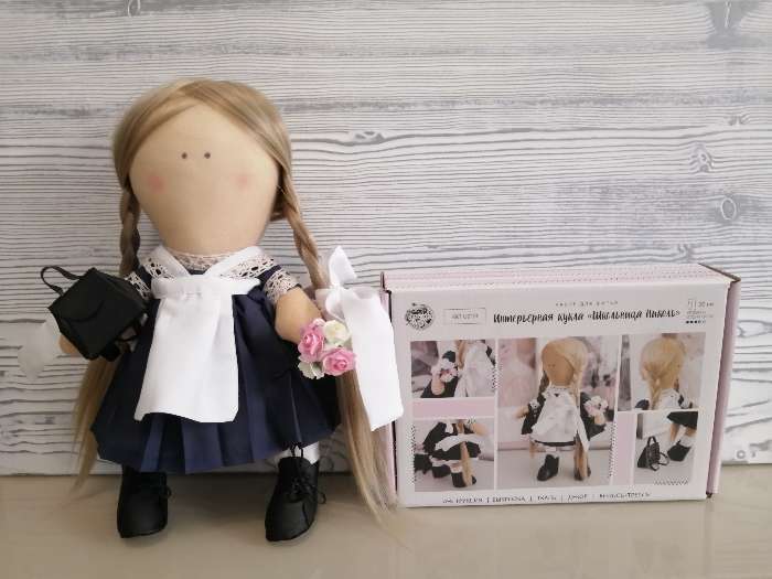 Фотография покупателя товара Набор для шитья. Интерьерная кукла «Школьница Нинель», 30 см - Фото 3