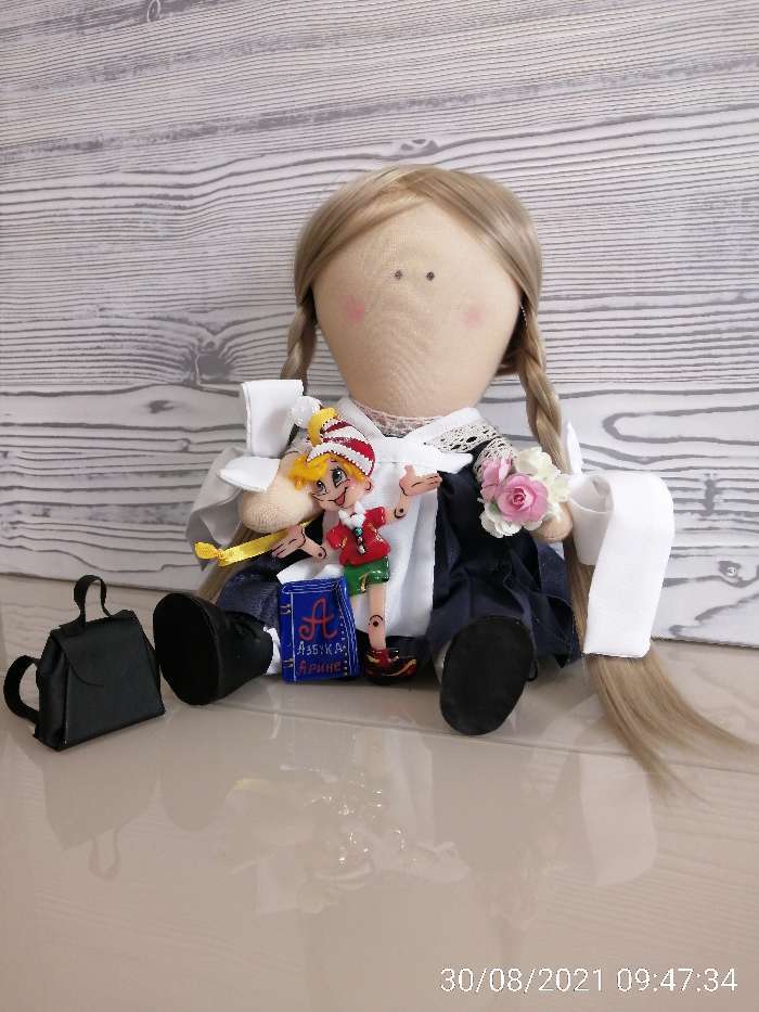 Фотография покупателя товара Набор для шитья. Интерьерная кукла «Школьница Нинель», 30 см