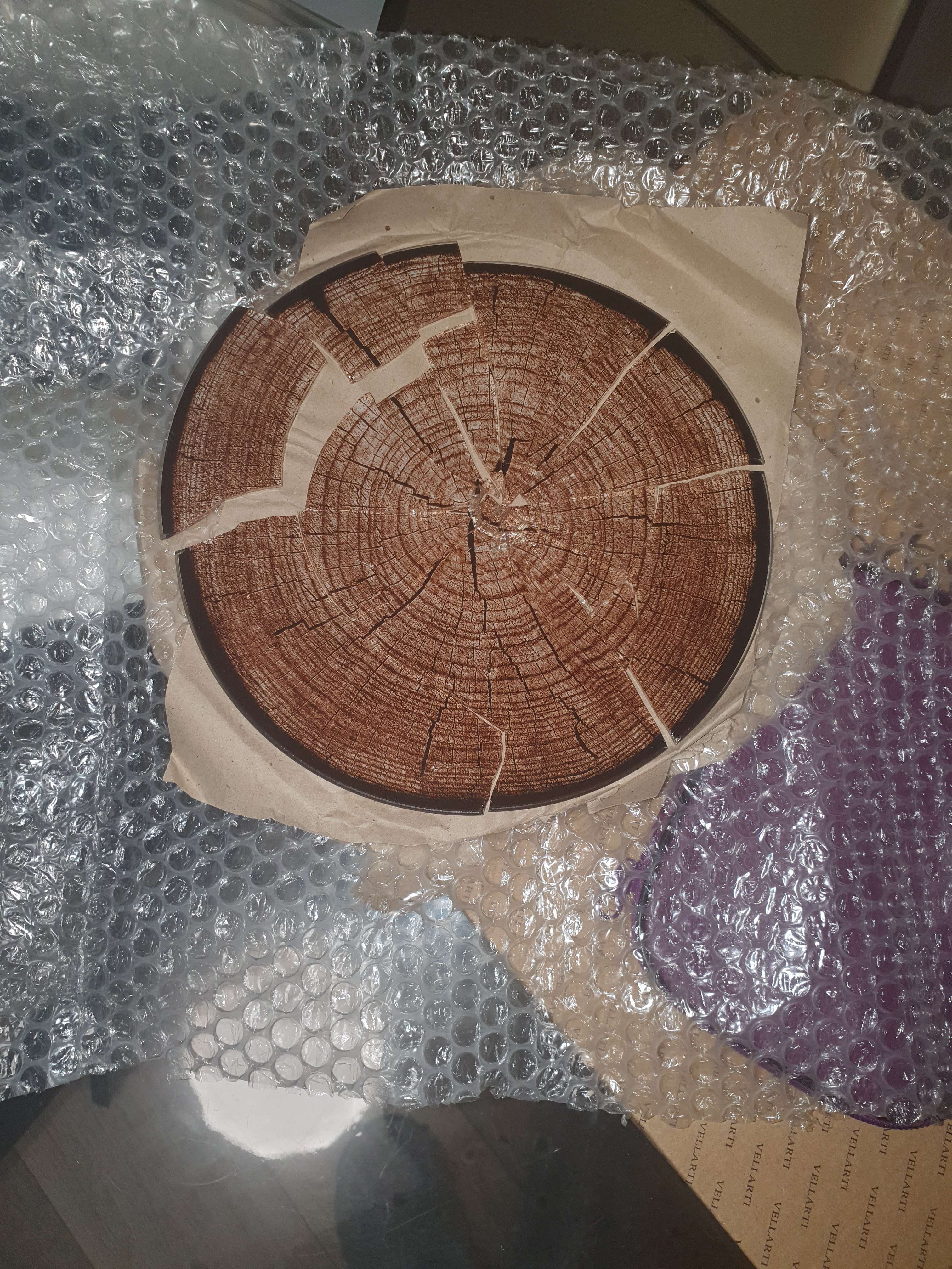Фотография покупателя товара Набор столовый Доляна «Спил дерева», 7 предметов: 30 см - 1 шт, 21,5 см - 6 шт, в подарочной упаковке
