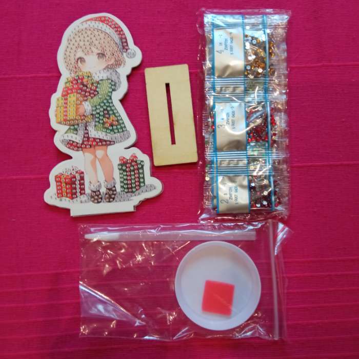 Фотография покупателя товара Алмазная мозаика на новый год для детей на деревянной фигурке «Милая девочка», 8×15 см, набор для творчества - Фото 3