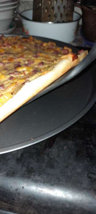Фотография покупателя товара Форма для пиццы Доляна «Жаклин», d=32 см, антипригарное покрытие, цвет чёрный - Фото 5