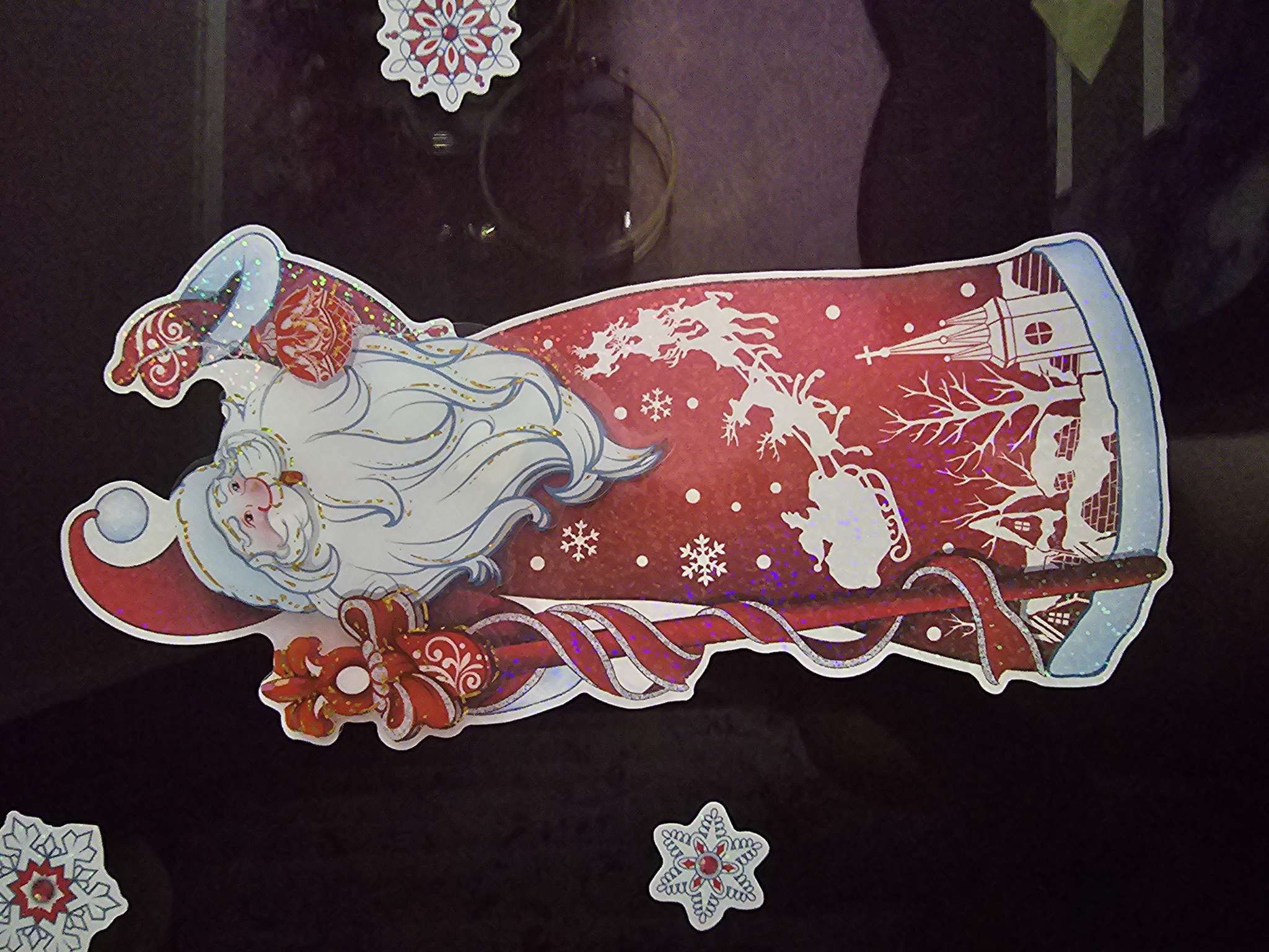 Фотография покупателя товара Наклейка интерьерная «Дедушка Мороз», 55×35 см - Фото 1