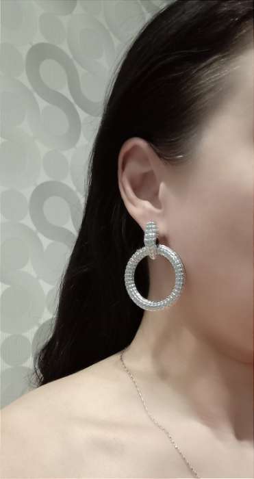 Фотография покупателя товара Серьги металл «Змея» кольцо соблазна, цвет чёрный в золоте - Фото 4