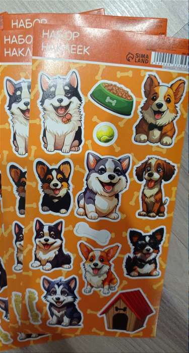 Фотография покупателя товара Детские наклейки бумажные 10×22 см, «Собачки» - Фото 2