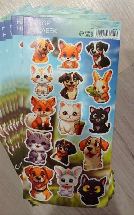 Фотография покупателя товара Детские наклейки бумажные 10×22 см, «Любимцы» - Фото 2