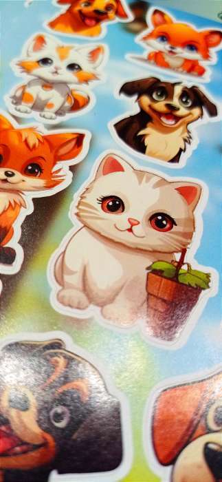 Фотография покупателя товара Детские наклейки бумажные 10×22 см, «Любимцы» - Фото 3