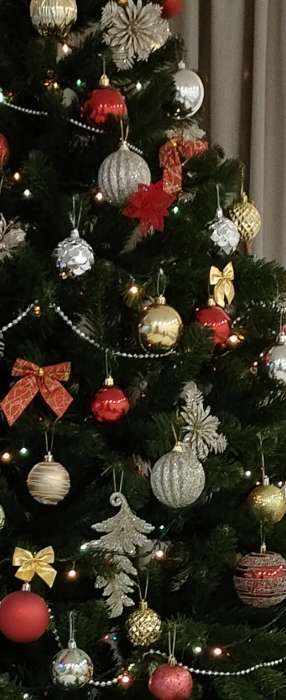 Фотография покупателя товара Ёлочные игрушки «Элаесс», шары новогодние, d=8 см, набор 3 шт., серебро - Фото 1