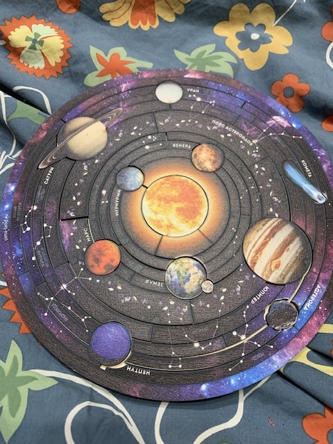 Фотография покупателя товара Пазл деревянный фигурный «Солнечная система», 65 элементов - Фото 1